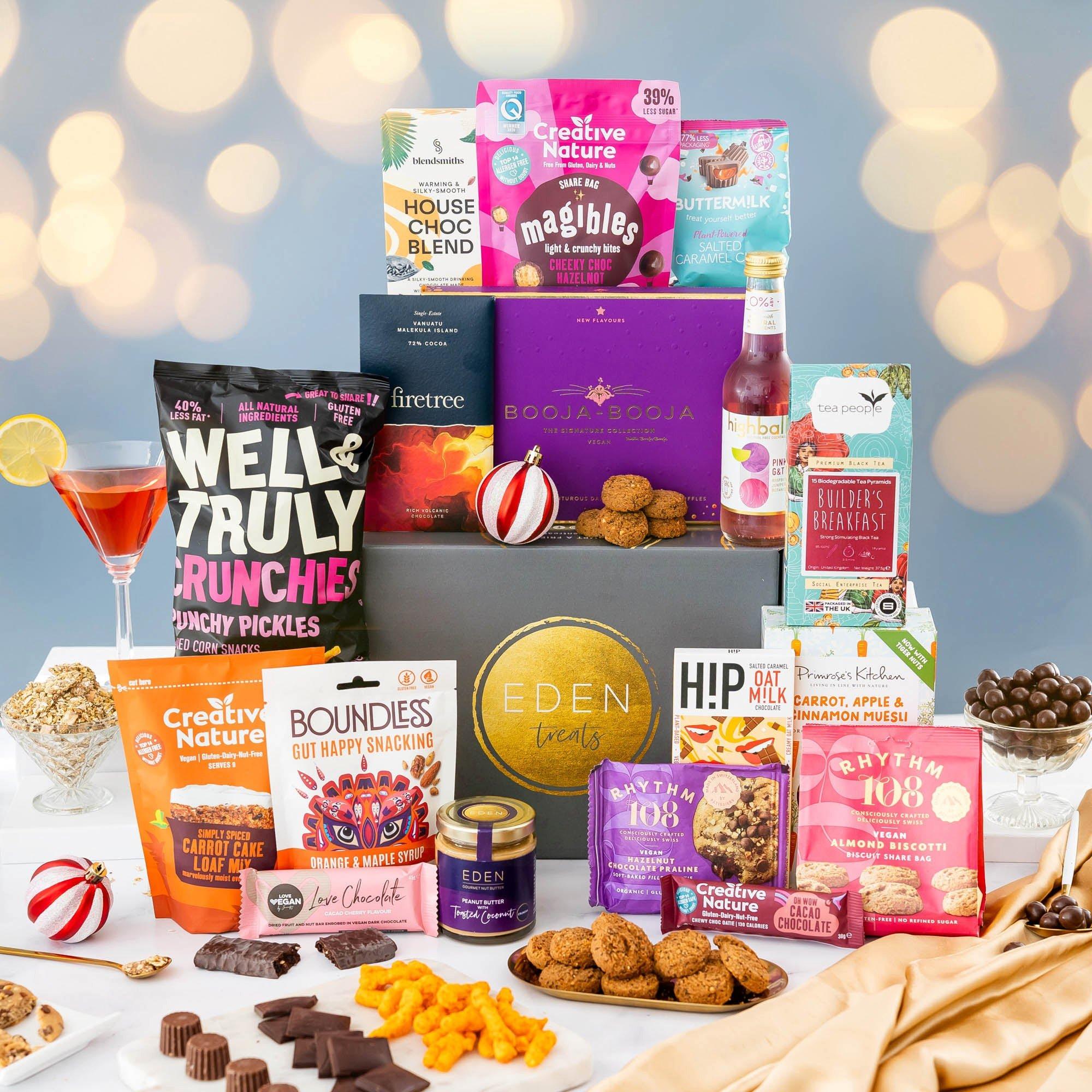 Deluxe Food & Drink Hamper with EDEN Limited Edition2 x Mocktails (Non Alcoholic) - Vegan & Gluten F